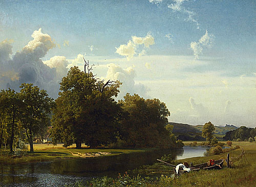 威斯特伐利亞的河流景觀 A River Landscape, Westphalia