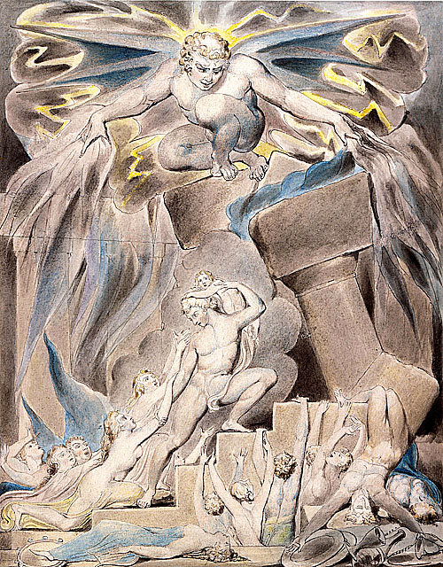 背負兒女的約伯與撒旦 Job’s Sons and Daughters Overwhelmed by Satan