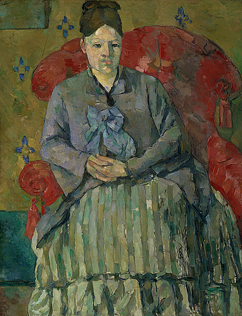 坐在紅扶手椅的塞尚夫人 Madame Cezanne in a Red Armchair