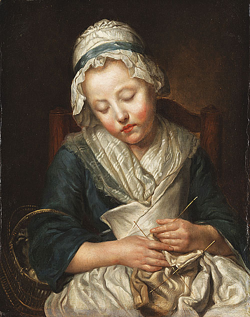 年輕的編織者睡著了 Young Knitter Asleep