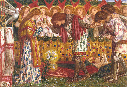 圓桌武士接受聖杯之同時, 純潔的妹妹也死在旁邊 How Sir Galahad, Sir Bors and Sir Percival Were Fed with the Sanct Grael; but Sir Percival ’s Sister Died by the Way
