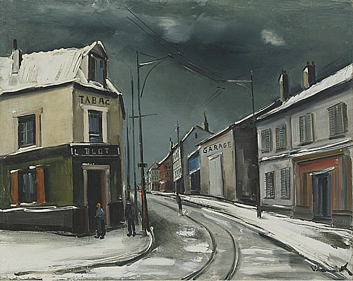 雪地裡的村街 Village Street in the Snow